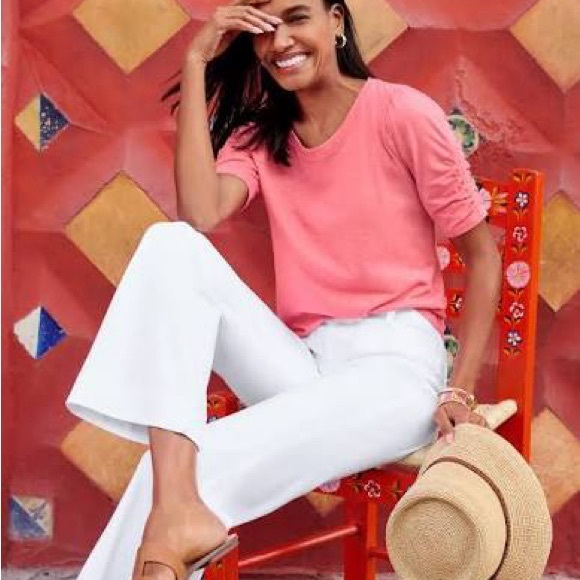 Talbots Straw Bucket Hat with Braided Brown Band - Picture 7 of 9